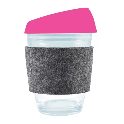 Vienna 320ml Silicone Lid RPET Band Borosilicate Coffee Cup