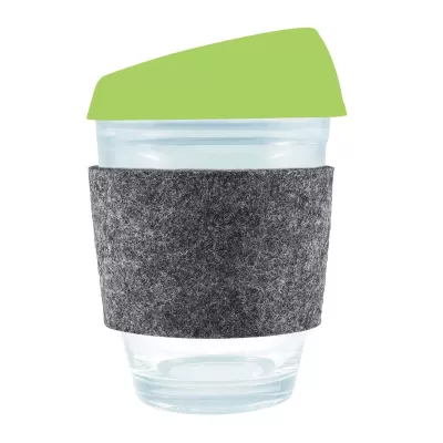 Vienna 320ml Silicone Lid RPET Band Borosilicate Coffee Cup