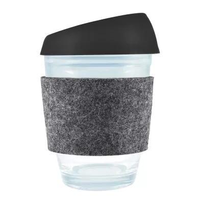 Vienna 320ml Silicone Lid RPET Band Borosilicate Coffee Cup
