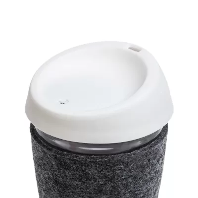 Vienna 320ml Silicone Lid RPET Band Borosilicate Coffee Cup