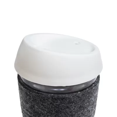Vienna 320ml Silicone Lid RPET Band Borosilicate Coffee Cup