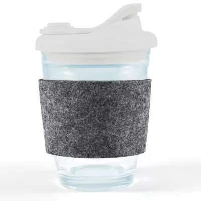 Vienna 320ml Snap Lid RPET Band Borosilicate Coffee Cup