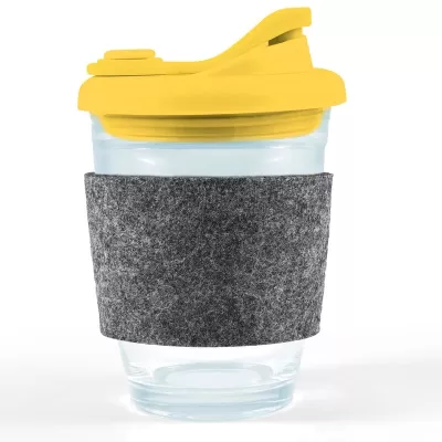 Vienna 320ml Snap Lid RPET Band Borosilicate Coffee Cup