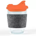 Vienna 320ml Snap Lid RPET Band Borosilicate Coffee Cup