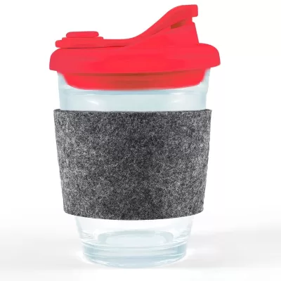 Vienna 320ml Snap Lid RPET Band Borosilicate Coffee Cup