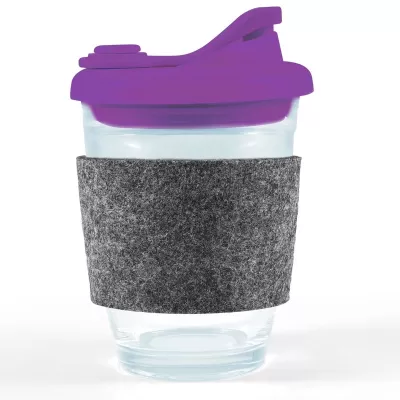 Vienna 320ml Snap Lid RPET Band Borosilicate Coffee Cup