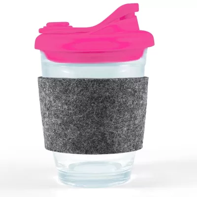 Vienna 320ml Snap Lid RPET Band Borosilicate Coffee Cup
