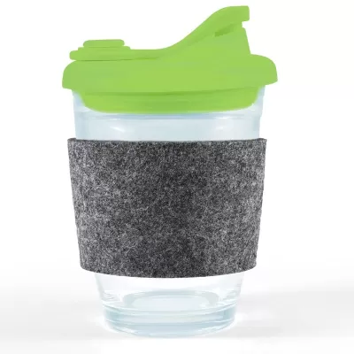 Vienna 320ml Snap Lid RPET Band Borosilicate Coffee Cup