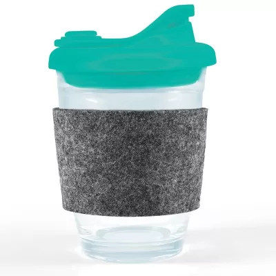 Vienna 320ml Snap Lid RPET Band Borosilicate Coffee Cup