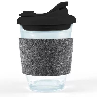 Vienna 320ml Snap Lid RPET Band Borosilicate Coffee Cup