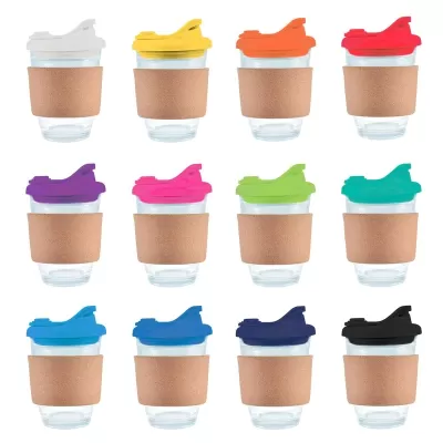 Vienna 320ml Snap Lid Cork Band Borosilicate Coffee Cup