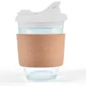 Vienna 320ml Snap Lid Cork Band Borosilicate Coffee Cup