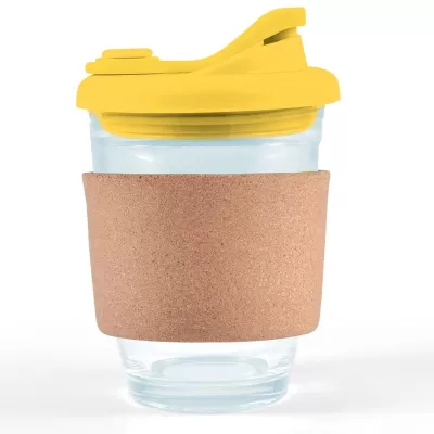 Vienna 320ml Snap Lid Cork Band Borosilicate Coffee Cup