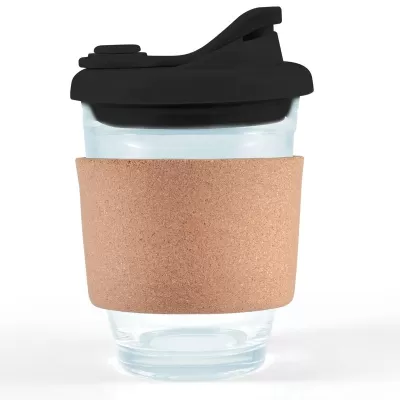 Vienna 320ml Snap Lid Cork Band Borosilicate Coffee Cup