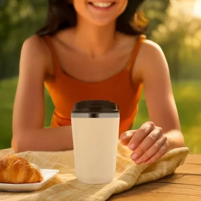 Heron 400ml Polypropylene Double Wall Coffee Cup