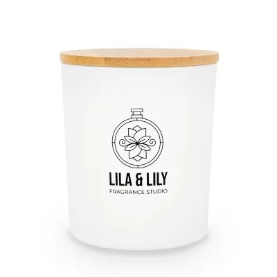 Gleam Medium Bamboo Lid Glass Candle