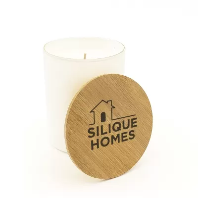 Gleam Medium Bamboo Lid Glass Candle