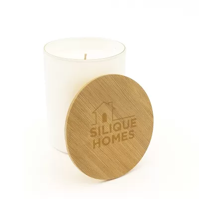 Gleam Medium Bamboo Lid Glass Candle