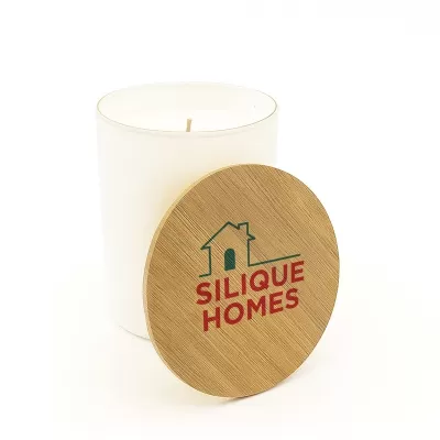 Gleam Medium Bamboo Lid Glass Candle