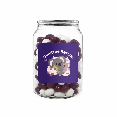 Corporate Colour Jelly Beans in Clear Can 210g