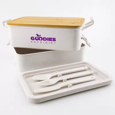 Sturdee Dual-Compartment Bamboo Lid Lunch Box