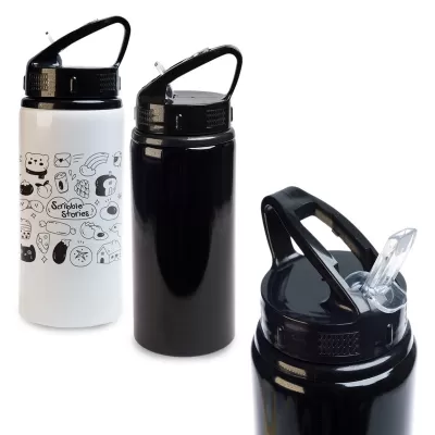 Amore Junior 500ml Flip Straw Lid Aluminium Drink Bottle