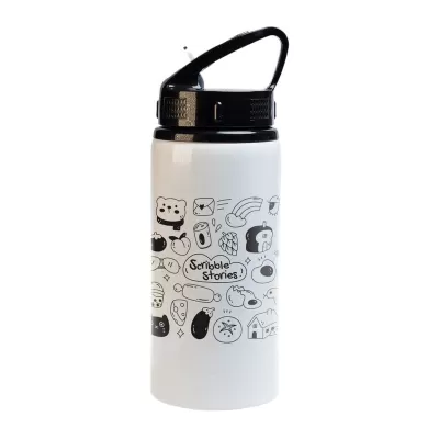 Amore Junior 500ml Flip Straw Lid Aluminium Drink Bottle