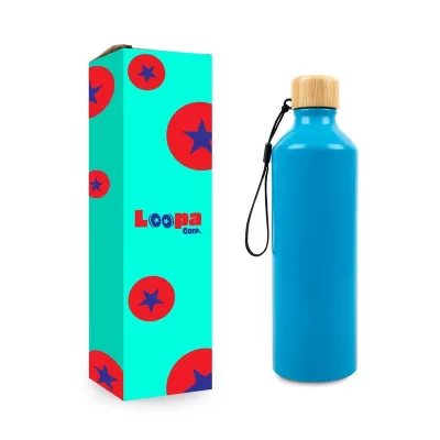 Gelato 750ml Bamboo Lid Aluminium Bottle with Bamboo Lid