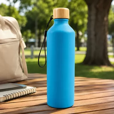 Gelato 750ml Bamboo Lid Aluminium Bottle with Bamboo Lid