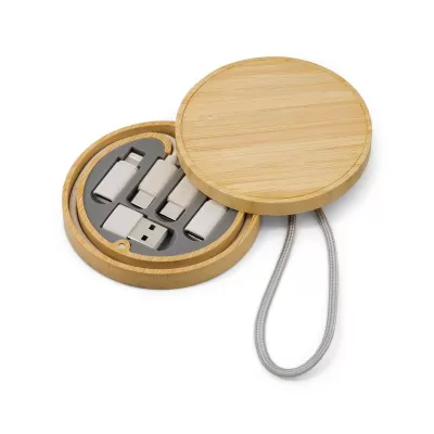 Reveal Circle Bamboo Wireless Charger Set