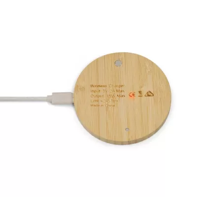 Reveal Circle Bamboo Wireless Charger Set