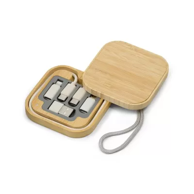 Reveal Square Bamboo Wireless Charger Set