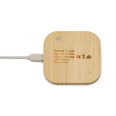 Reveal Square Bamboo Wireless Charger Set
