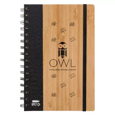 Pacifica Spiral A5 Bamboo Notebook