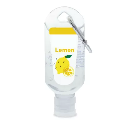 Lemon Scented 60ml Hand Sanitiser with Carabiner
