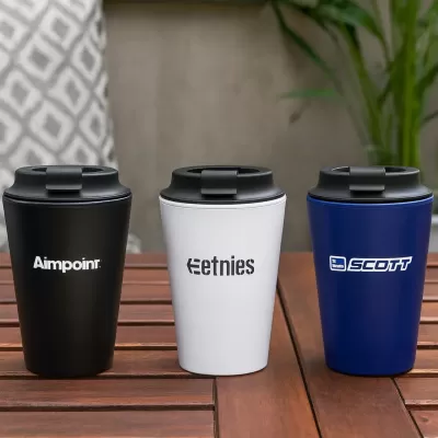 Pacino 350ml Flip Lid Recycled PP Double Wall Coffee Cup
