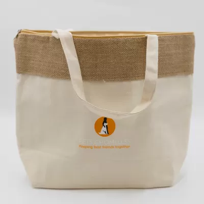 Brooke Jute and Cotton Cooler Bag