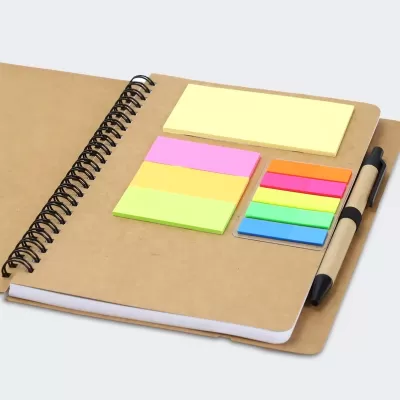 A5 Kraft Notebook and Sticky Note Set