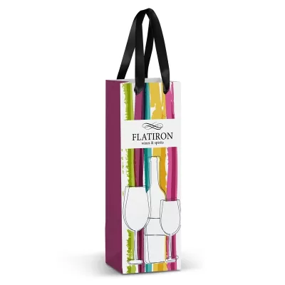 Champagne 4.5L Full Colour Ribbon Handle Paper Bag