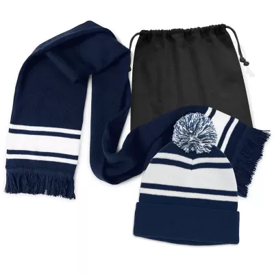 Commodore Acrylic Scarf and Beanie with Pom Pom Set