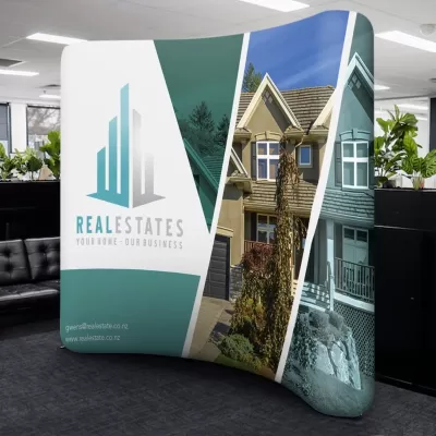 Curved Stretch Small Polyester Media Wall