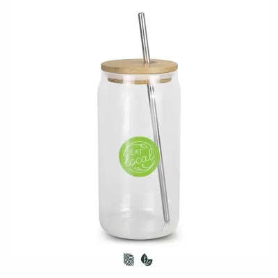 Fallon 550ml Bamboo Lid Glass Tumbler