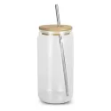 Fallon 550ml Bamboo Lid Glass Tumbler