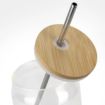 Fallon 550ml Bamboo Lid Glass Tumbler