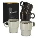 Keepsake 2 Piece Ceramic Stackable Coffee Cup Set