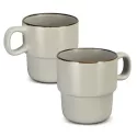 Keepsake 2 Piece Ceramic Stackable Coffee Cup Set