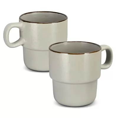 Keepsake 2 Piece Ceramic Stackable Coffee Cup Set