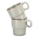 Keepsake 2 Piece Ceramic Stackable Coffee Cup Set