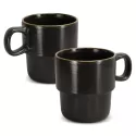 Keepsake 2 Piece Ceramic Stackable Coffee Cup Set