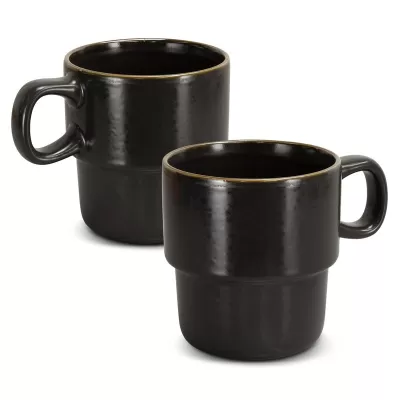 Keepsake 2 Piece Ceramic Stackable Coffee Cup Set